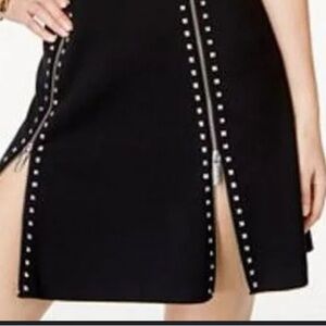 Michael Kors Women's Pyramid Studded Dress Black Size Petite Medium